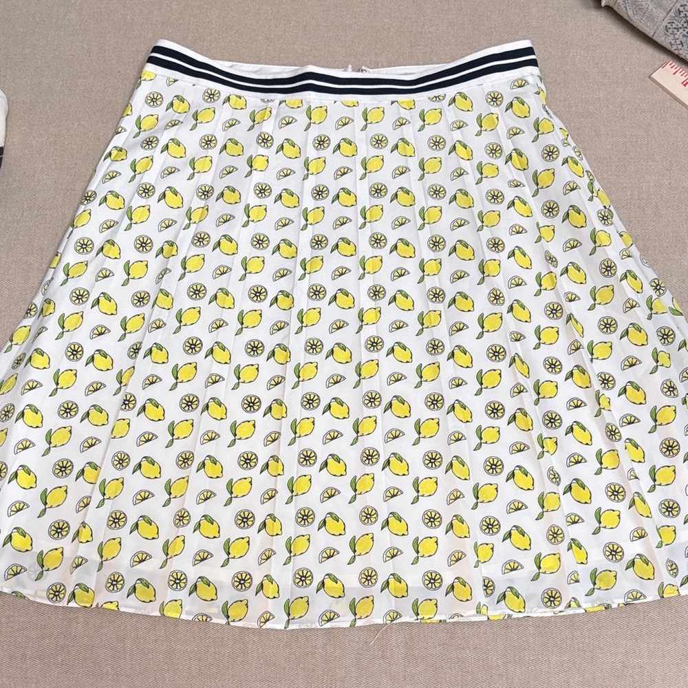 J. Crew Factory Lemon Pattern A-Line Skirt